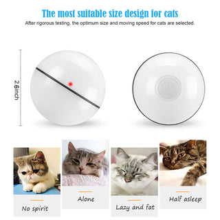 Smart Interactive Pet Toy Ball Automatic Rolling USB Rechargeable Led Light Pet Toy Training Home Cat and Dog Toy Glowing Balls